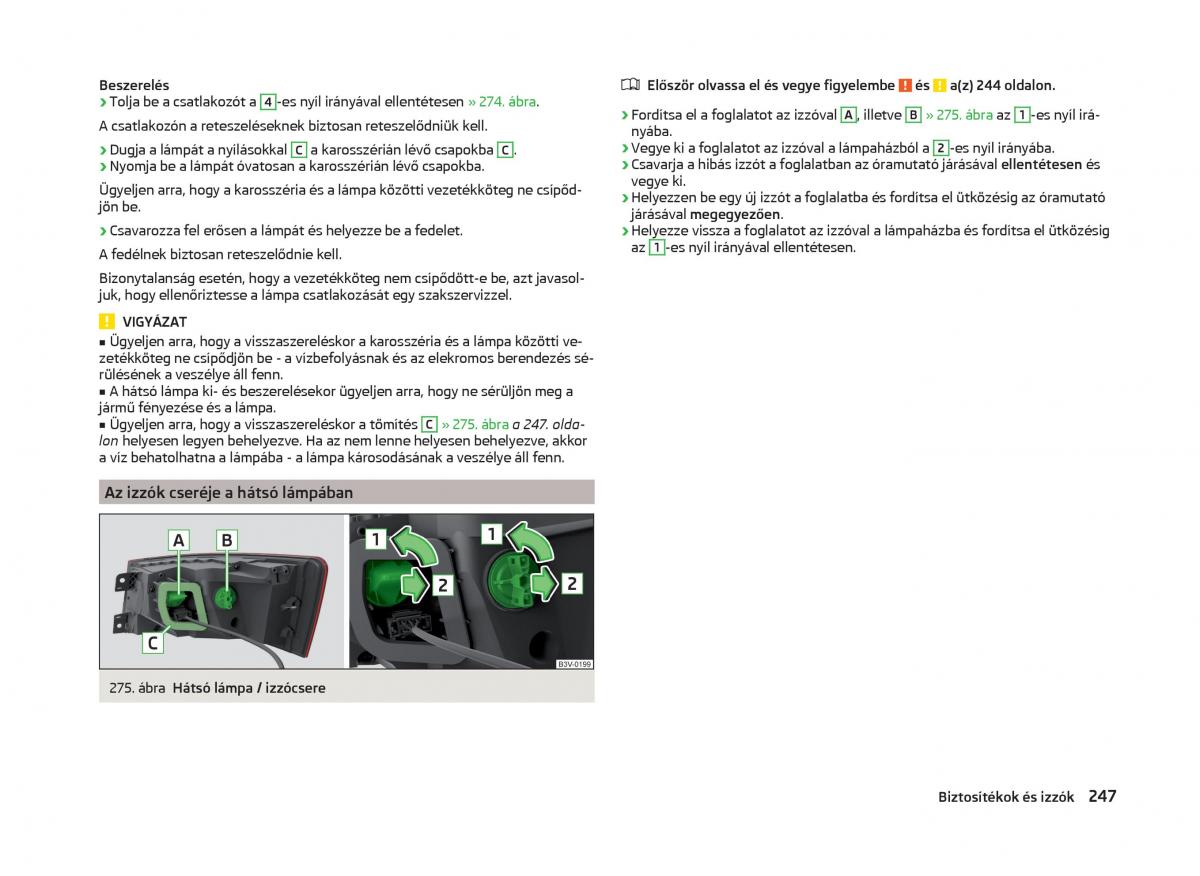 Skoda Superb III 3 Kezelesi utmutato / page 250