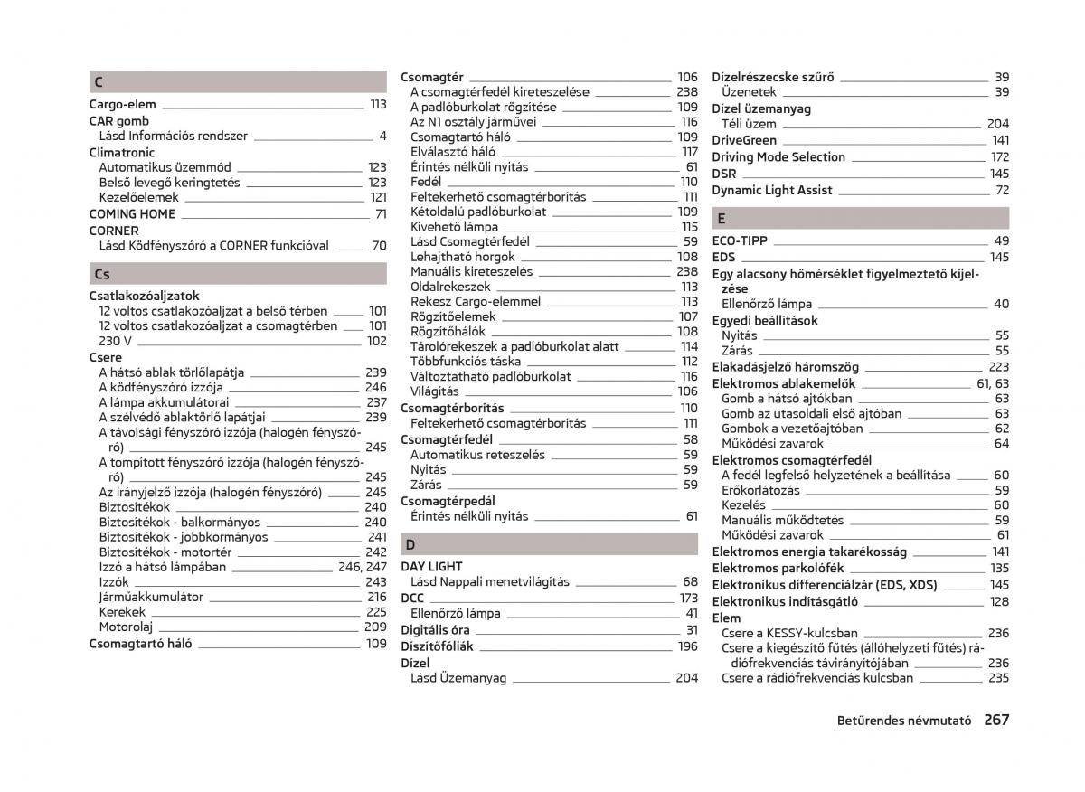 Skoda Superb III 3 Kezelesi utmutato / page 270