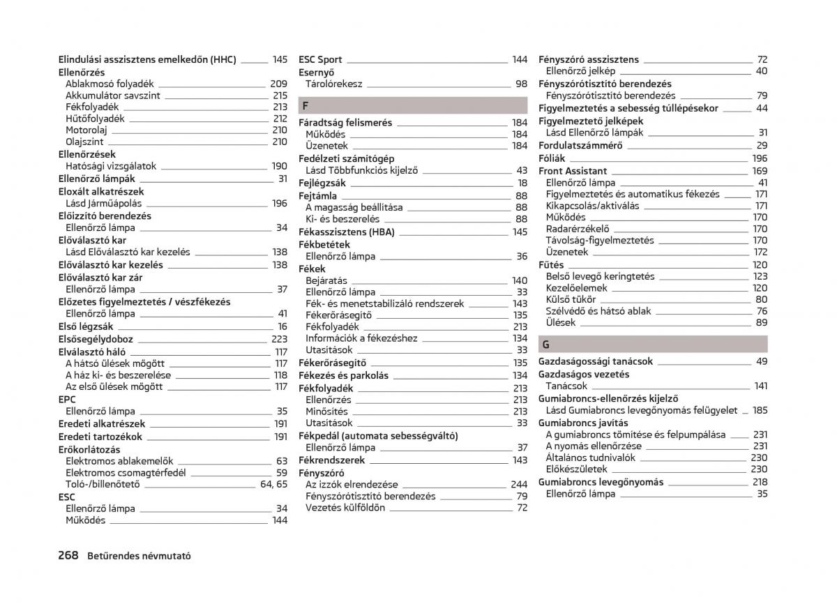 Skoda Superb III 3 Kezelesi utmutato / page 271