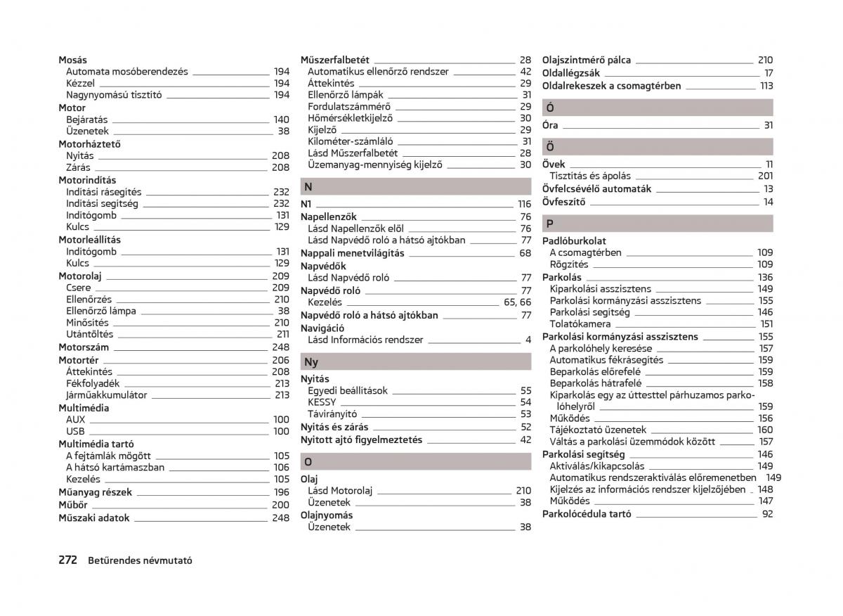 Skoda Superb III 3 Kezelesi utmutato / page 275