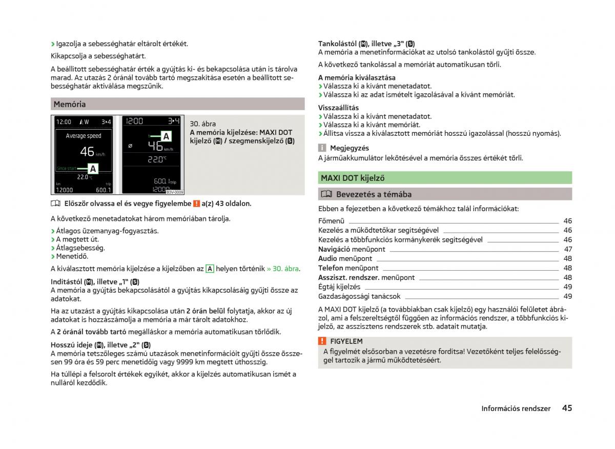 Skoda Superb III 3 Kezelesi utmutato / page 48