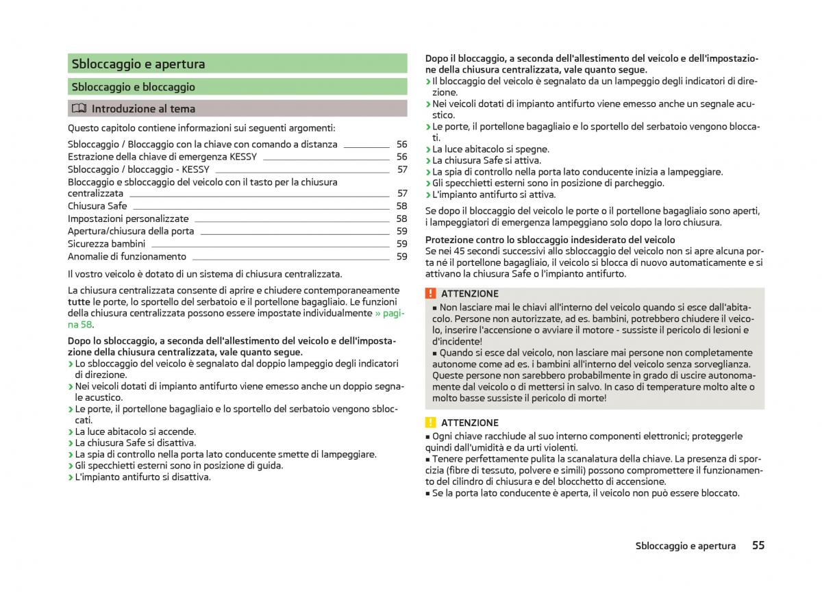 Skoda Superb III 3 manuale del proprietario / page 58