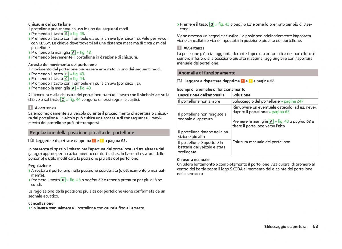 Skoda Superb III 3 manuale del proprietario / page 66