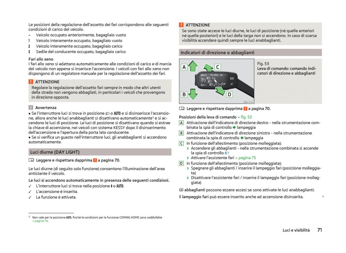 Skoda Superb III 3 manuale del proprietario / page 74