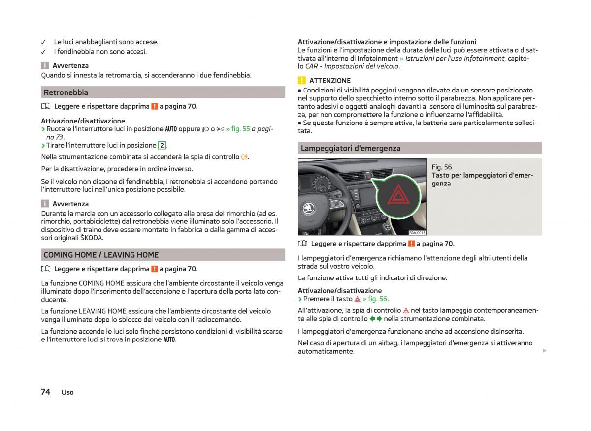 Skoda Superb III 3 manuale del proprietario / page 77