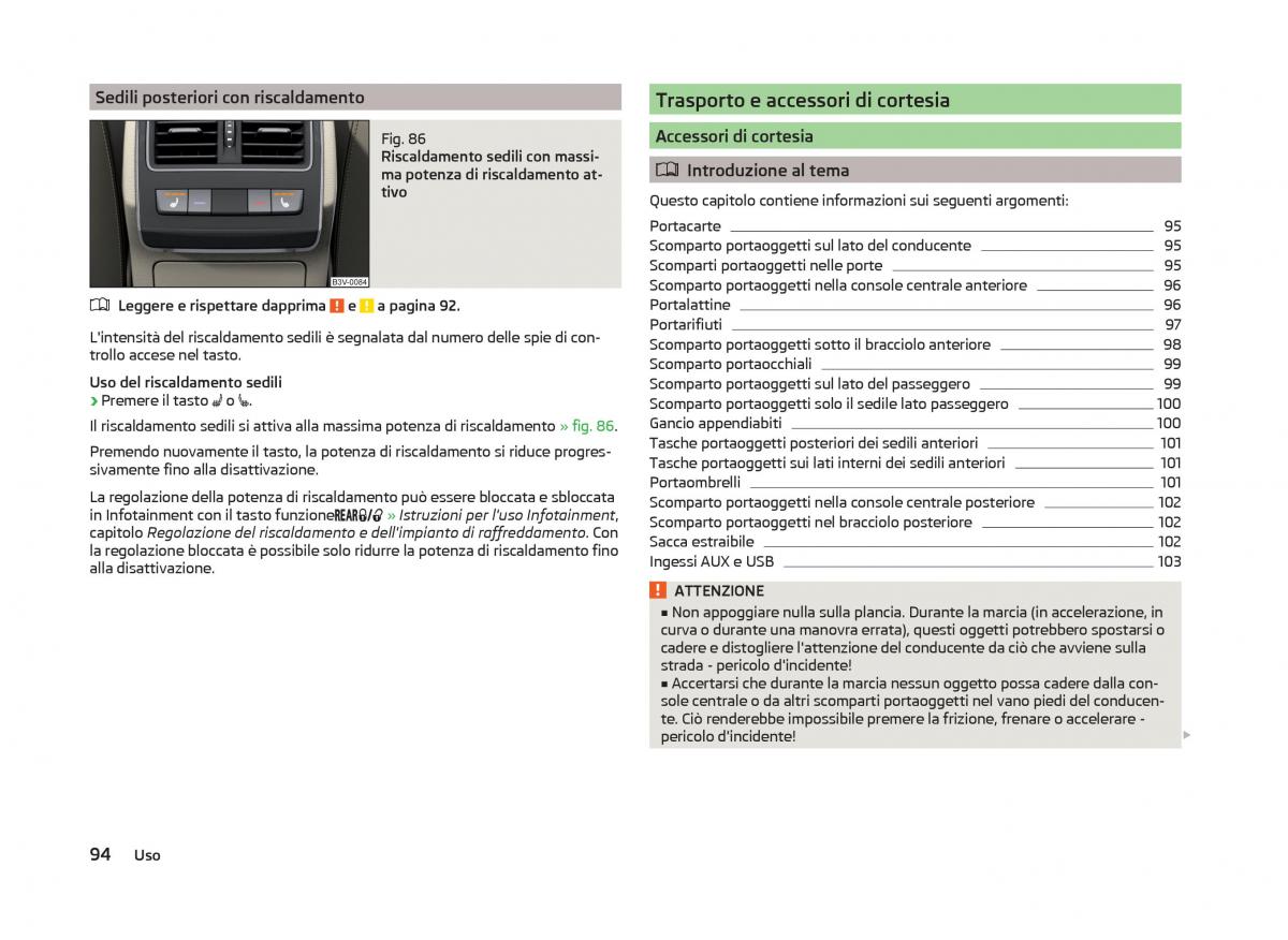 Skoda Superb III 3 manuale del proprietario / page 97