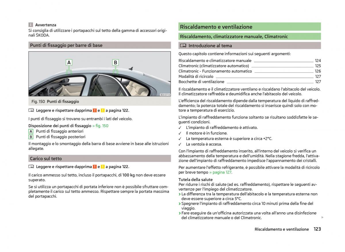 Skoda Superb III 3 manuale del proprietario / page 126