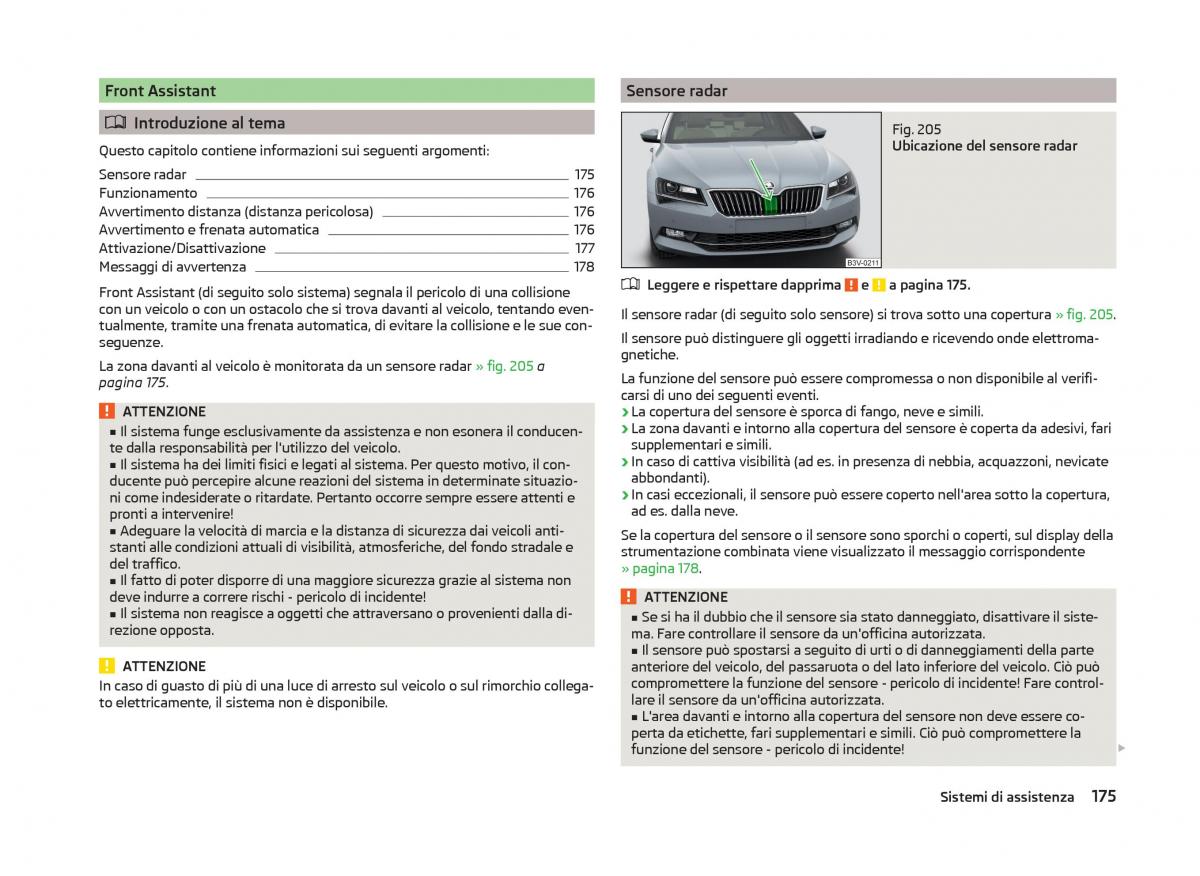 Skoda Superb III 3 manuale del proprietario / page 178