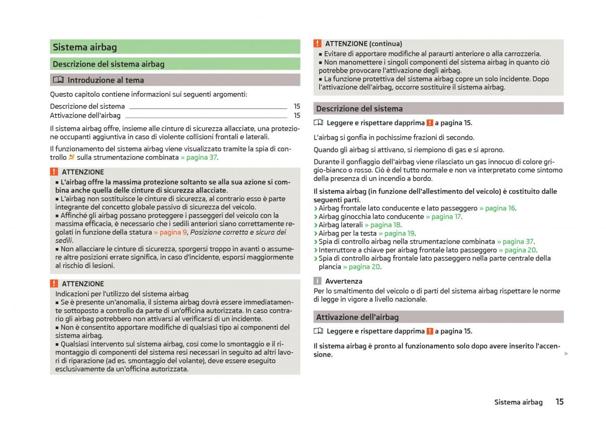 Skoda Superb III 3 manuale del proprietario / page 18