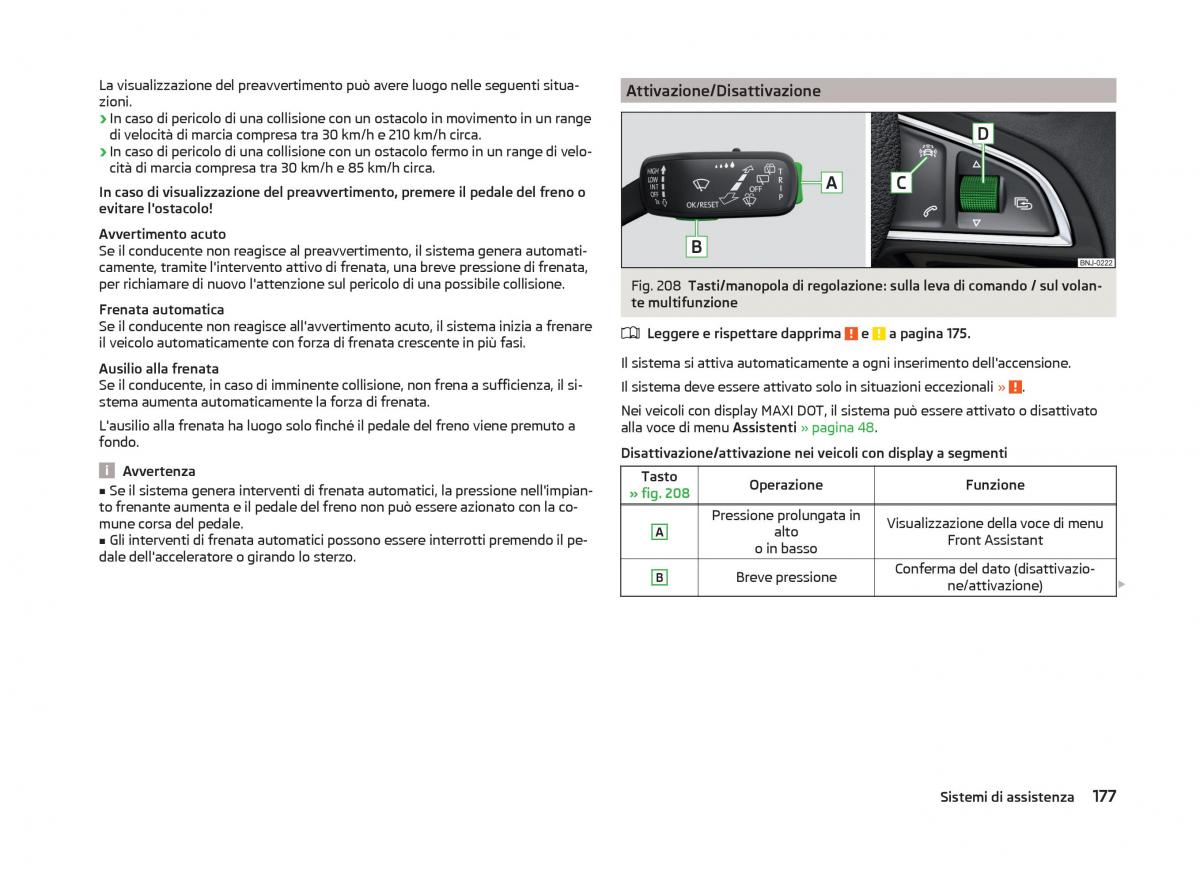 Skoda Superb III 3 manuale del proprietario / page 180