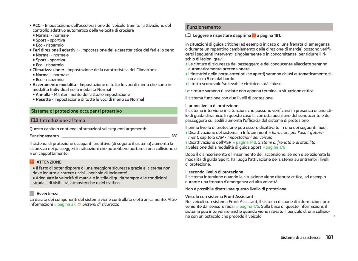 Skoda Superb III 3 manuale del proprietario / page 184