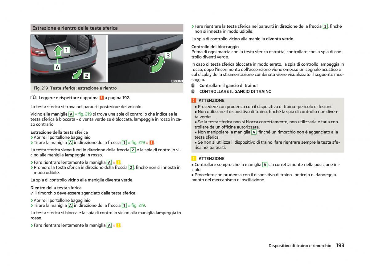 Skoda Superb III 3 manuale del proprietario / page 196