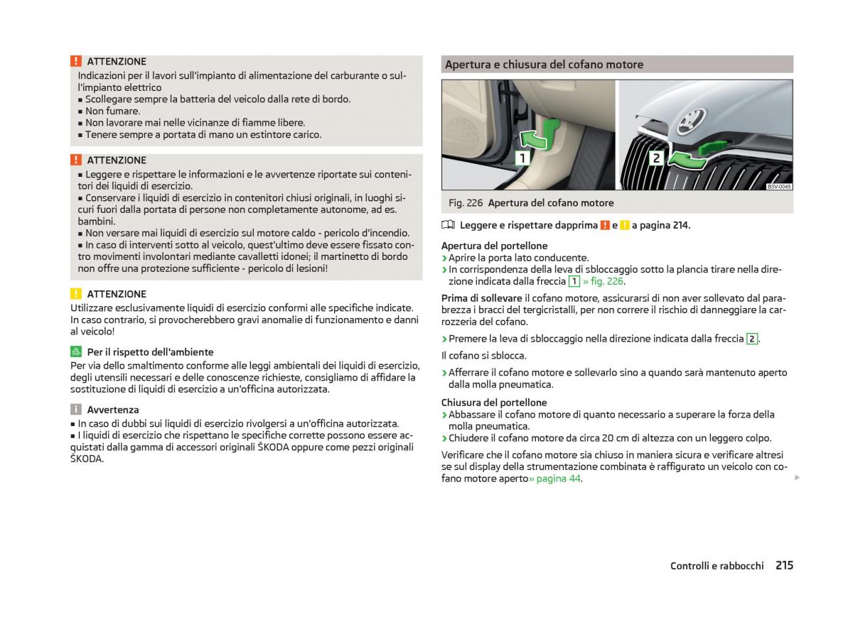 Skoda Superb III 3 manuale del proprietario / page 218