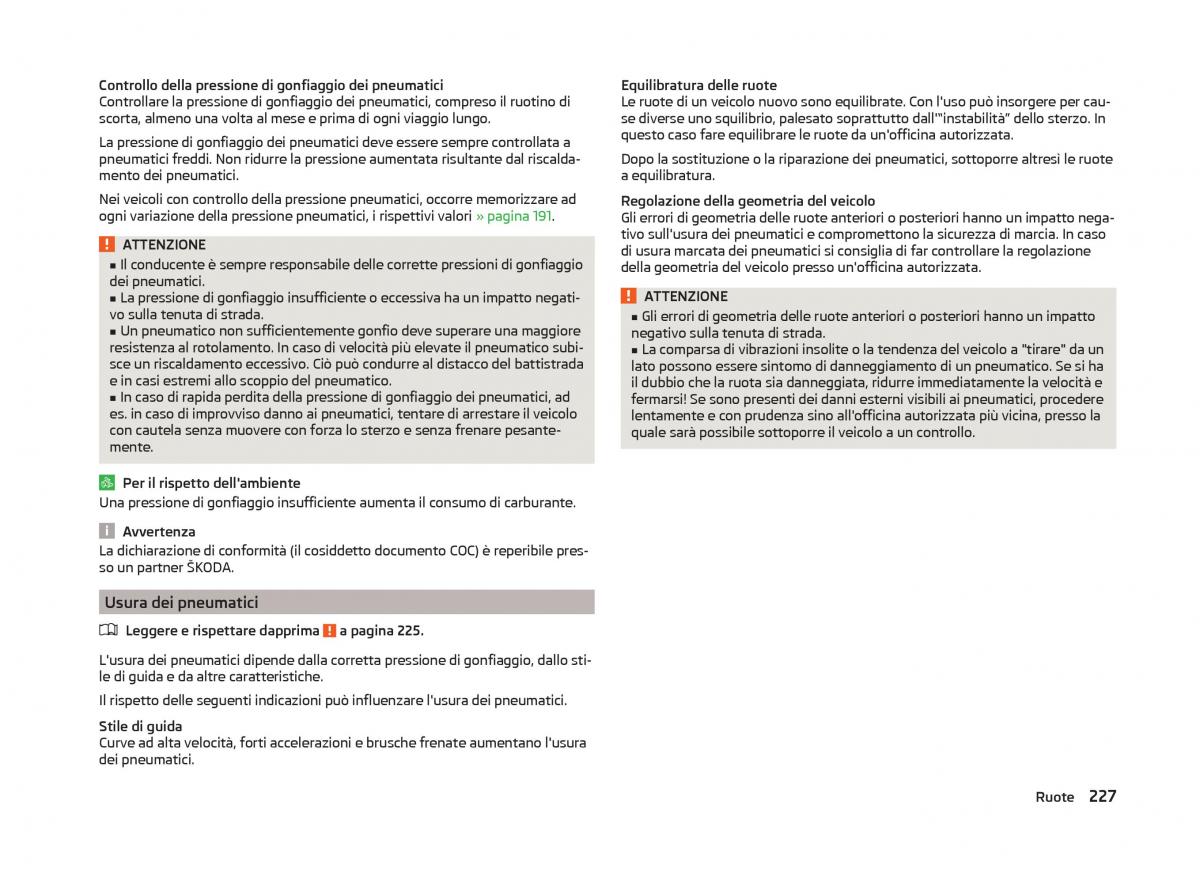 Skoda Superb III 3 manuale del proprietario / page 230