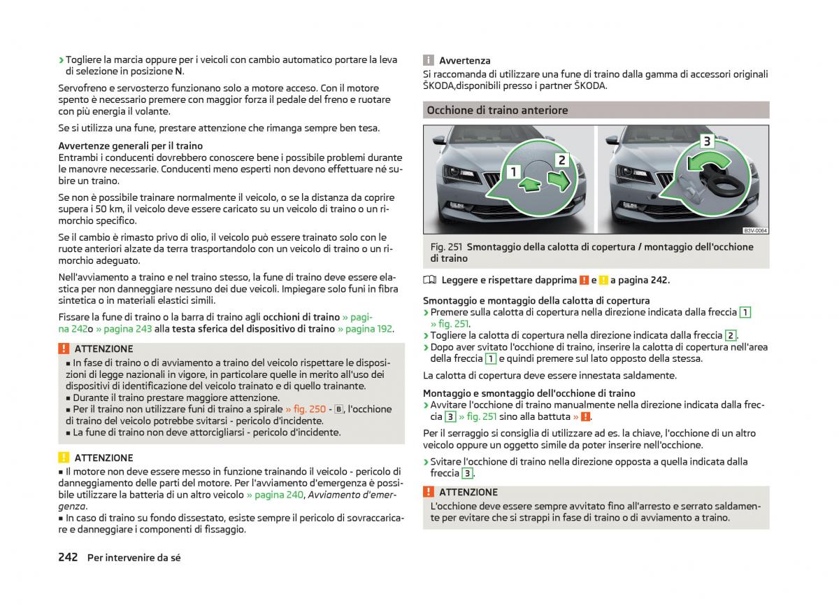 Skoda Superb III 3 manuale del proprietario / page 245