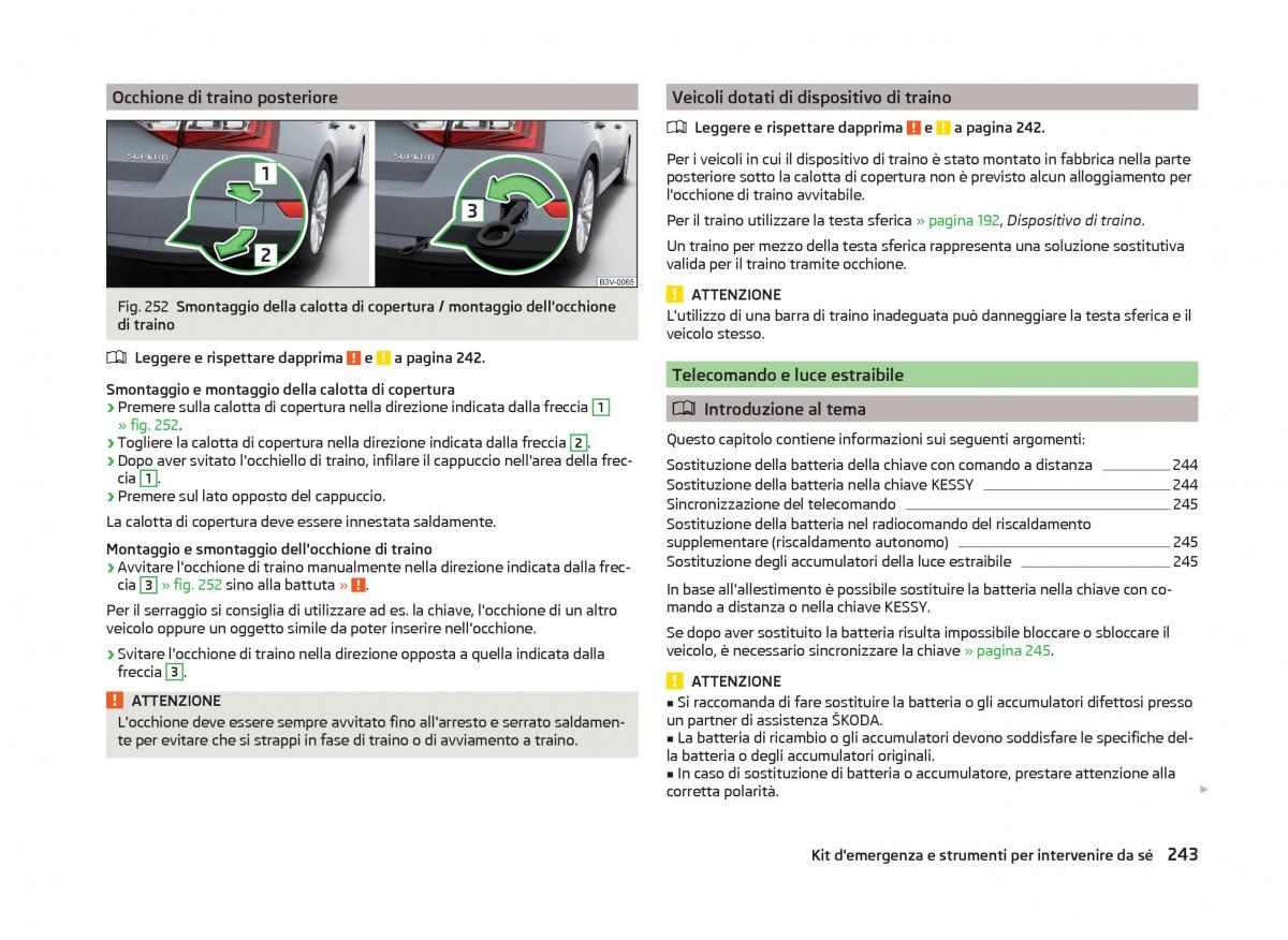 Skoda Superb III 3 manuale del proprietario / page 246