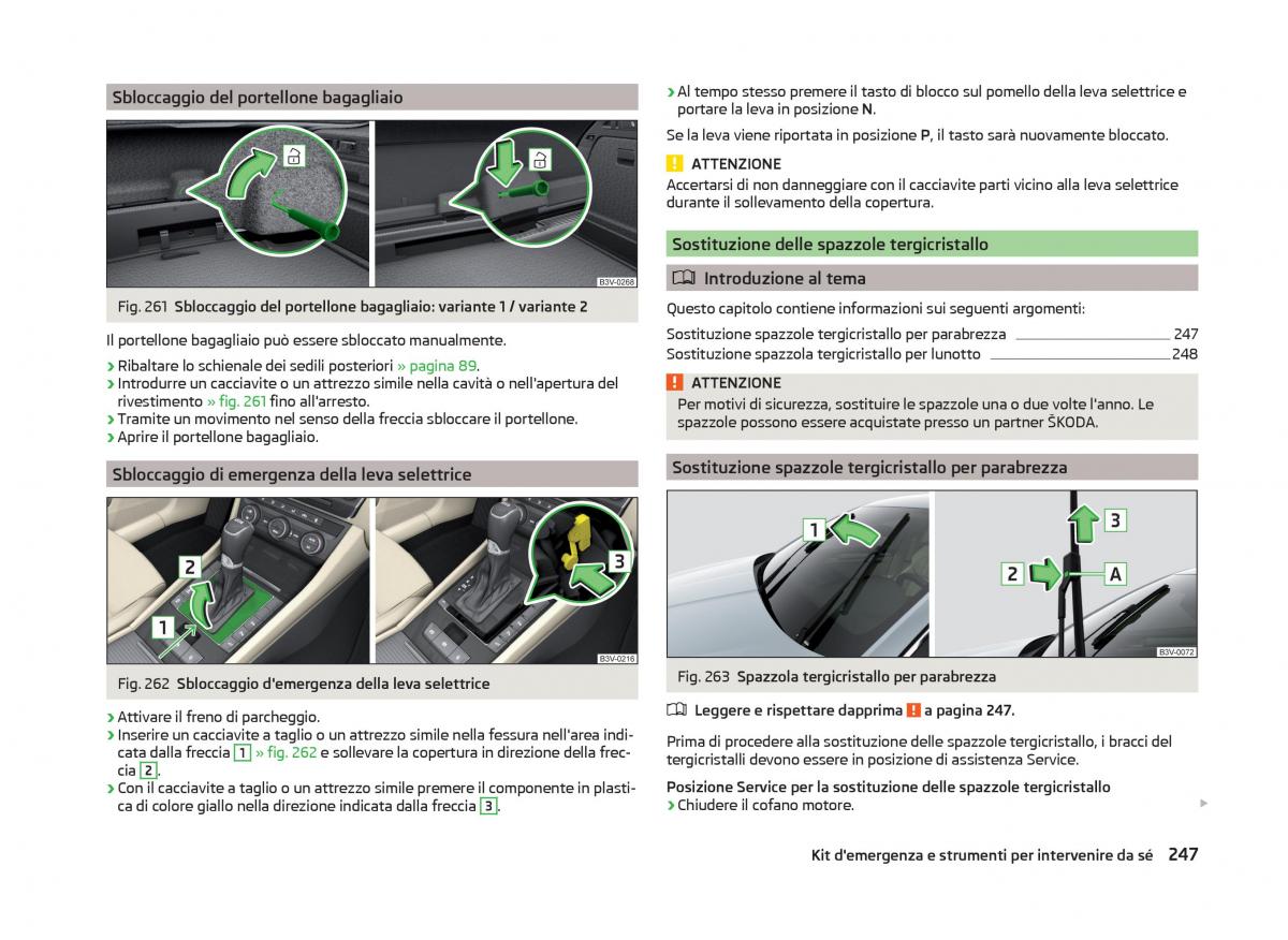 Skoda Superb III 3 manuale del proprietario / page 250