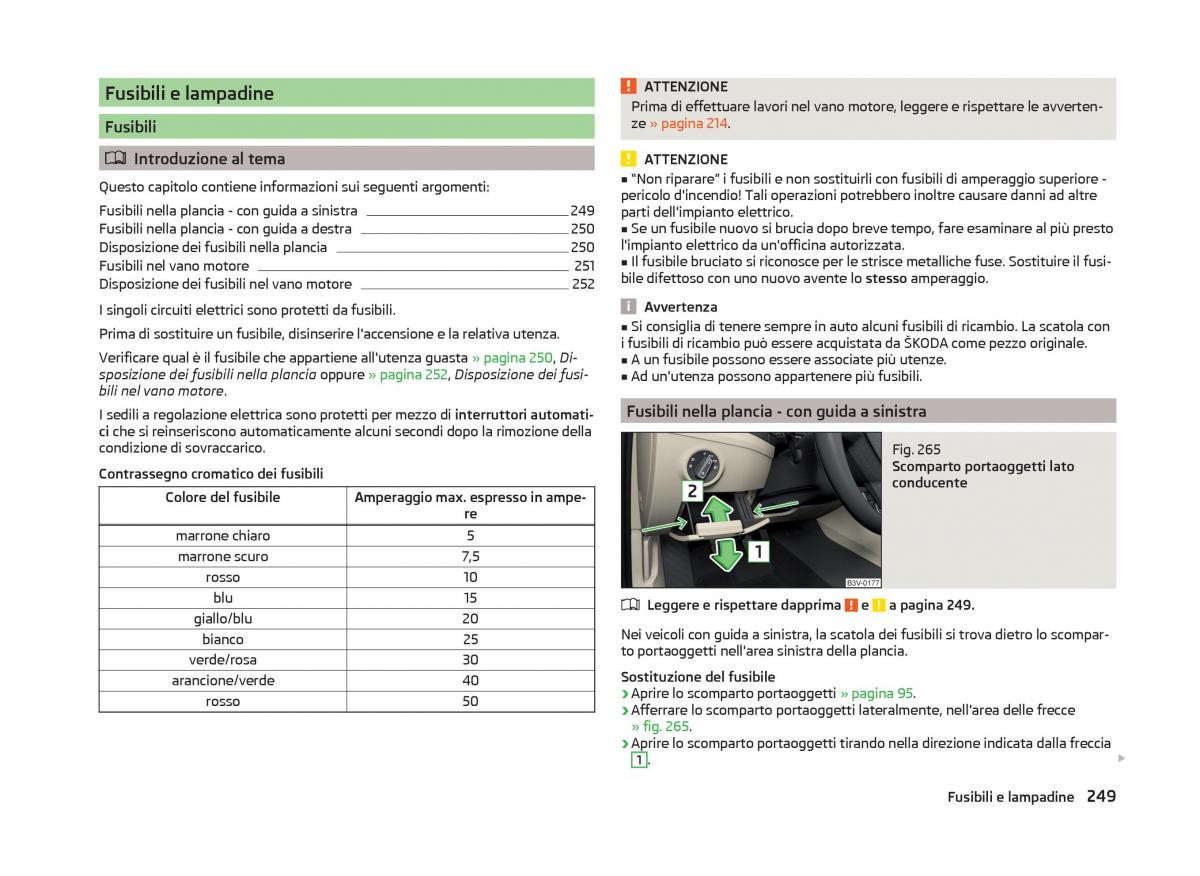 Skoda Superb III 3 manuale del proprietario / page 252