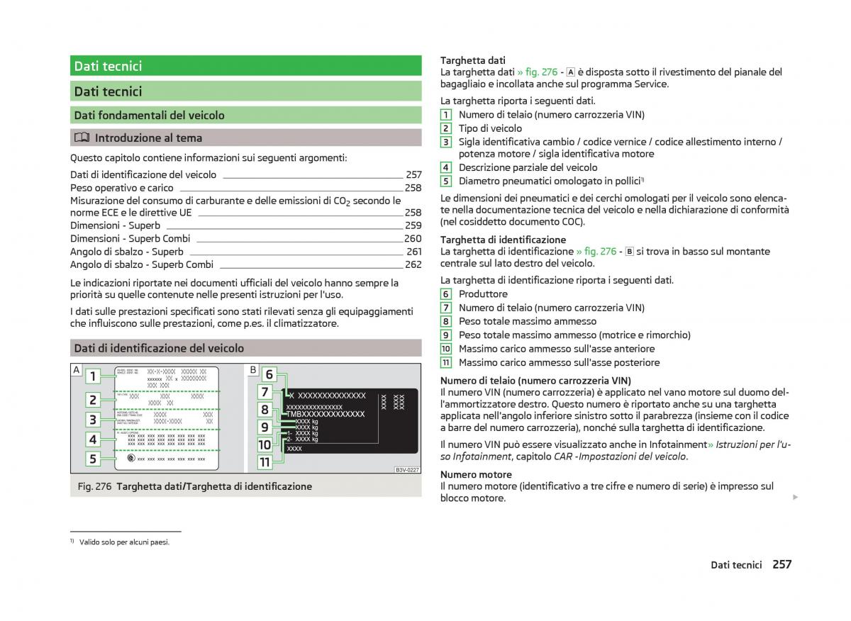 Skoda Superb III 3 manuale del proprietario / page 260