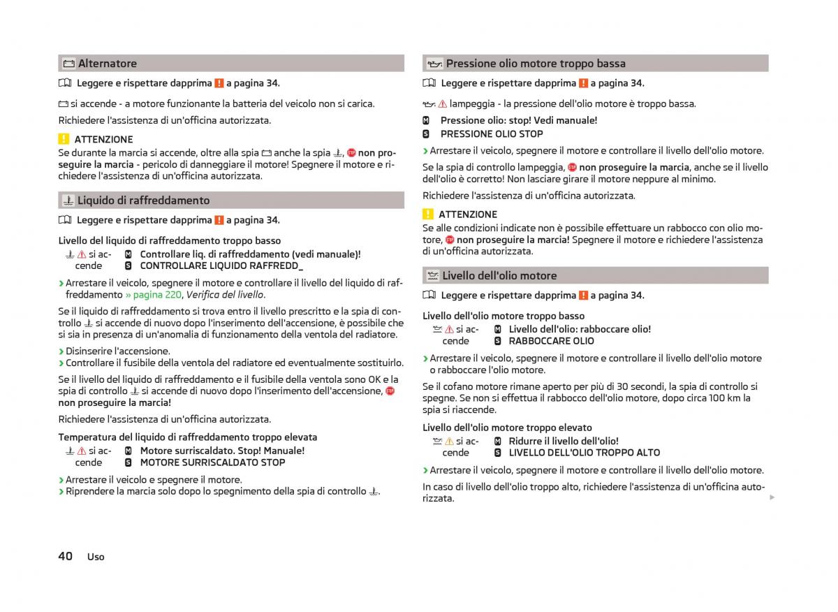 Skoda Superb III 3 manuale del proprietario / page 43