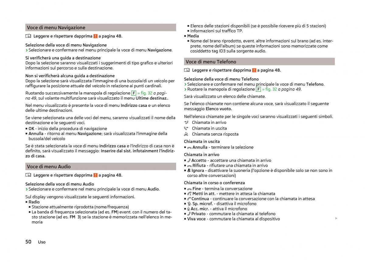 Skoda Superb III 3 manuale del proprietario / page 53