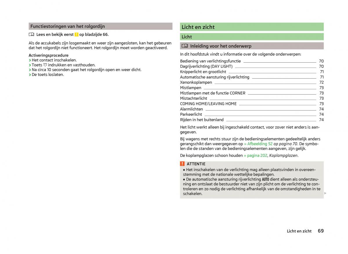 Skoda Superb III 3 handleiding / page 72