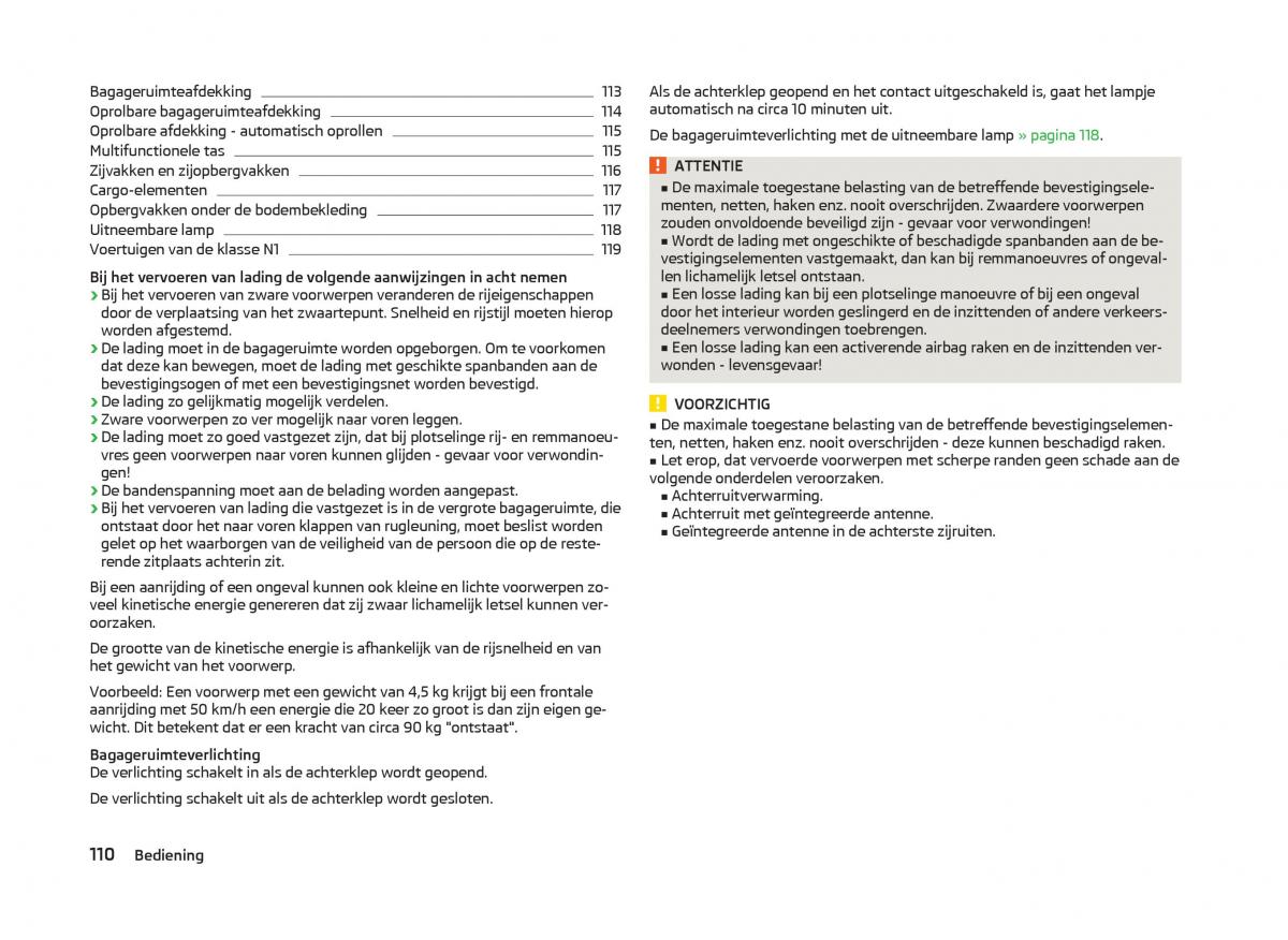 Skoda Superb III 3 handleiding / page 113