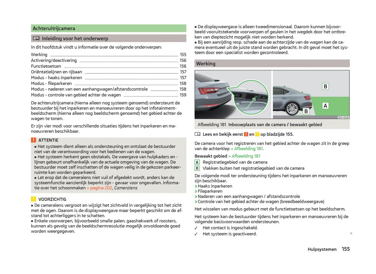 Skoda Superb III 3 handleiding / page 158