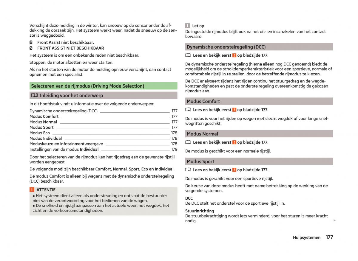 Skoda Superb III 3 handleiding / page 180