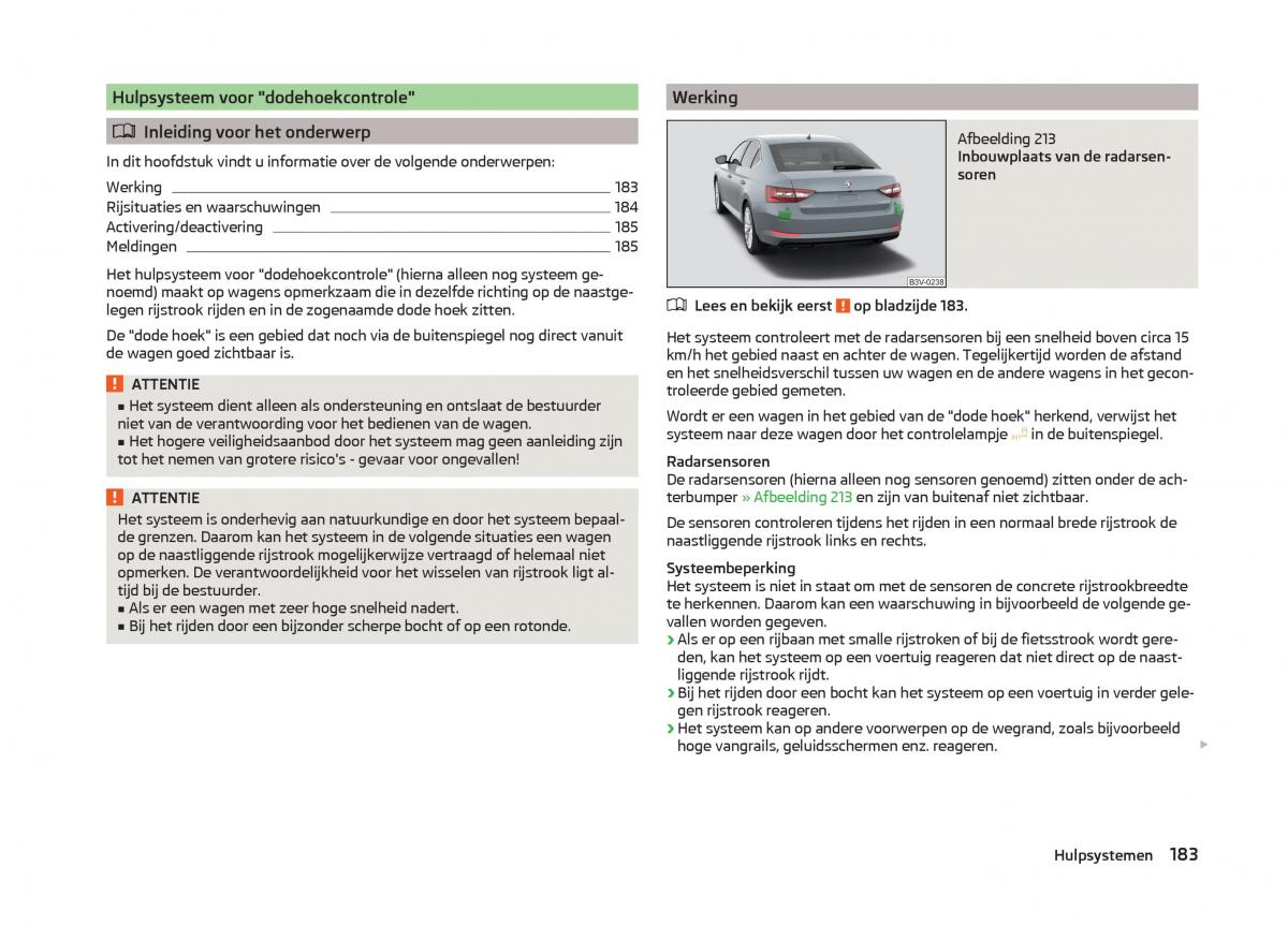 Skoda Superb III 3 handleiding / page 186