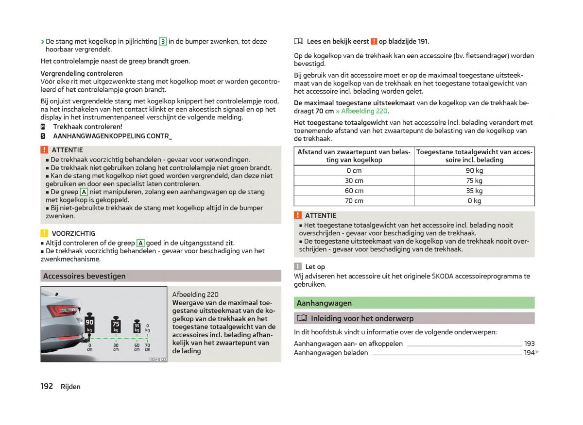 Skoda Superb III 3 handleiding / page 195