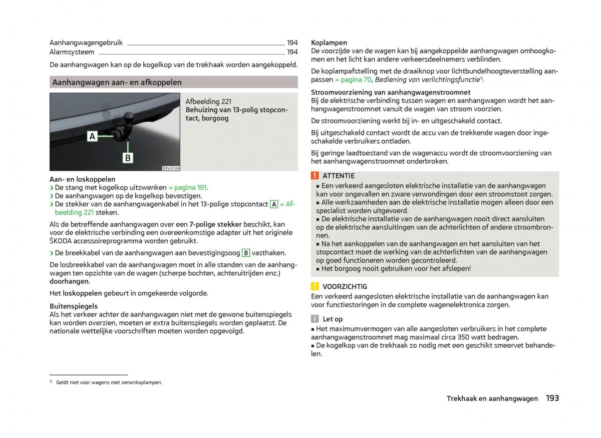 Skoda Superb III 3 handleiding / page 196