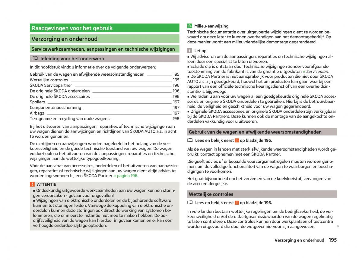 Skoda Superb III 3 handleiding / page 198