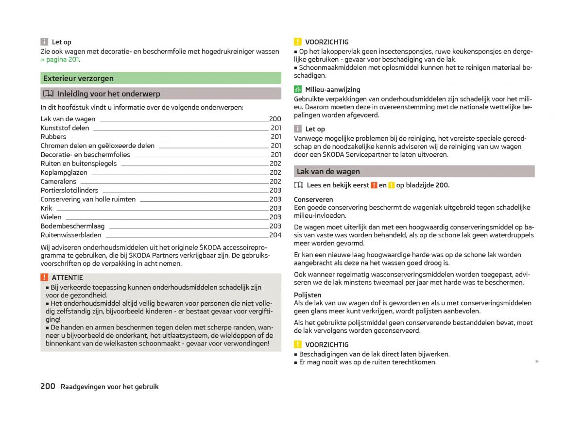 Skoda Superb III 3 handleiding / page 203