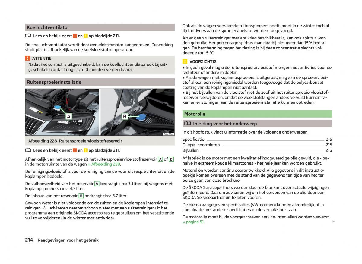 Skoda Superb III 3 handleiding / page 217