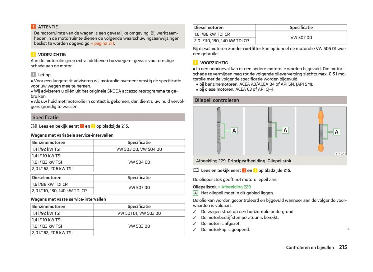 Skoda Superb III 3 handleiding / page 218