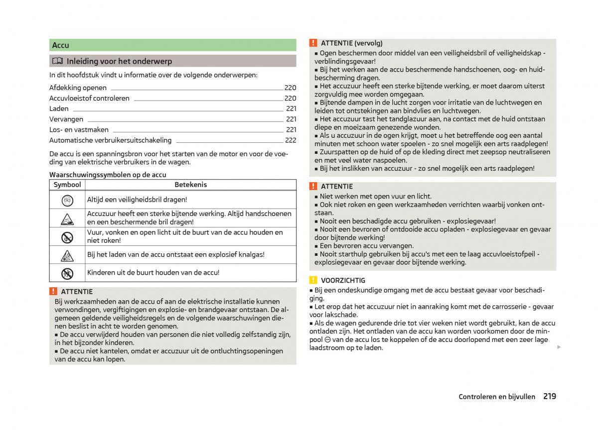 Skoda Superb III 3 handleiding / page 222