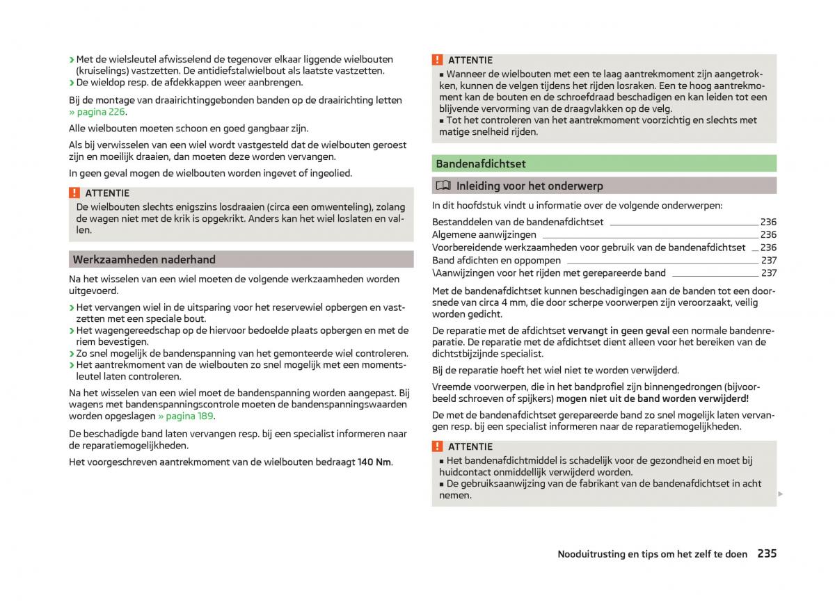 Skoda Superb III 3 handleiding / page 238