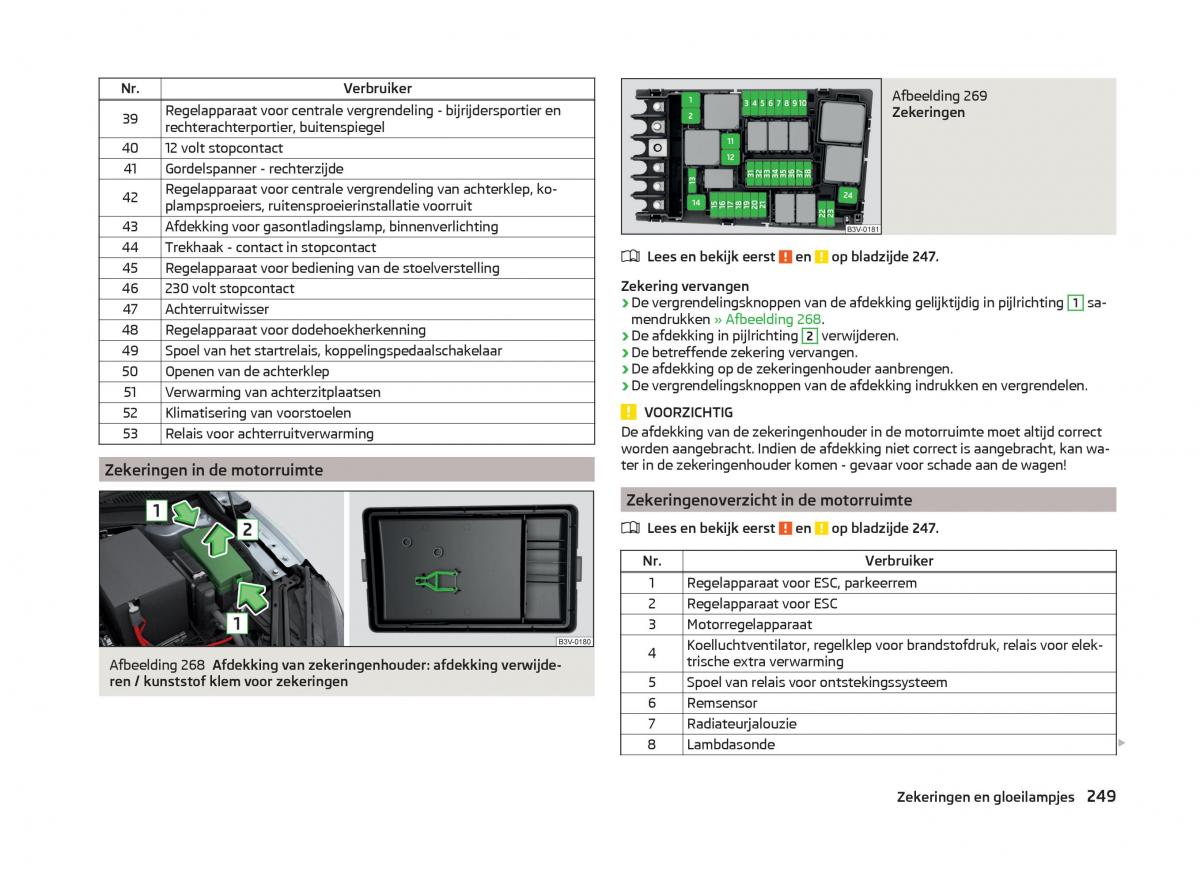 Skoda Superb III 3 handleiding / page 252