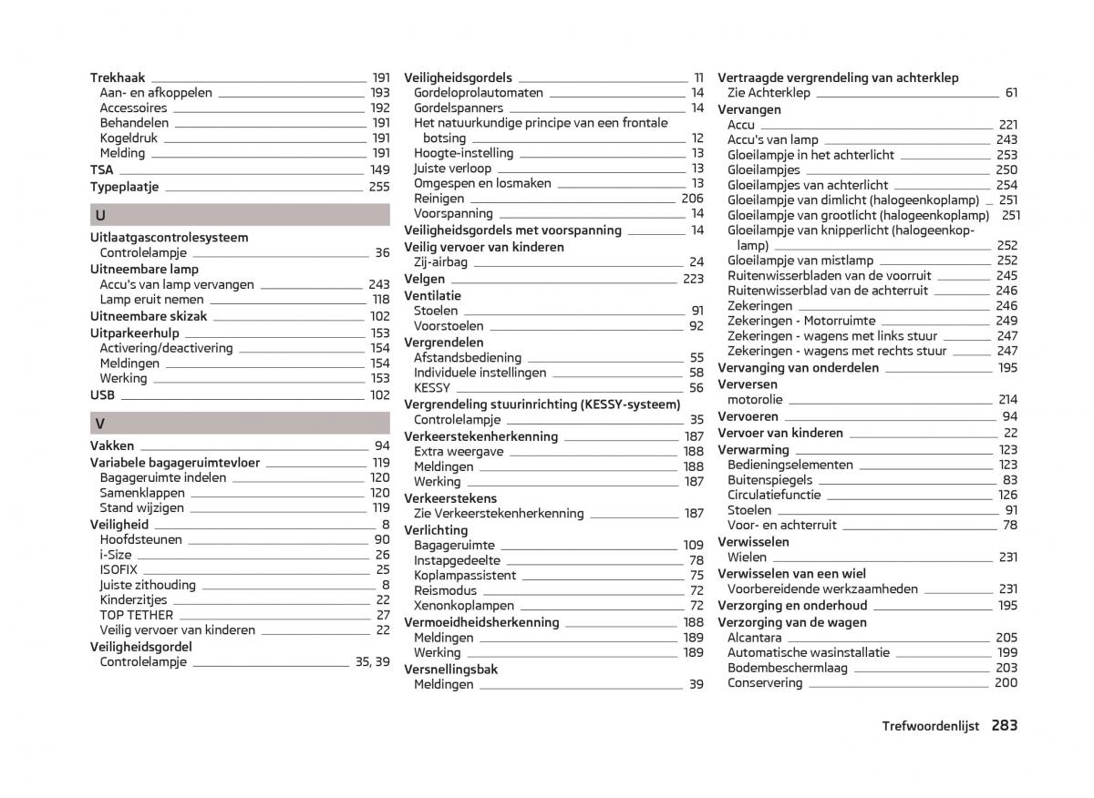 Skoda Superb III 3 handleiding / page 286