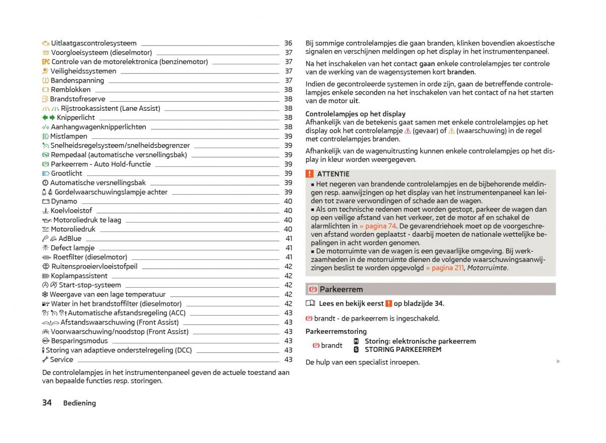 Skoda Superb III 3 handleiding / page 37