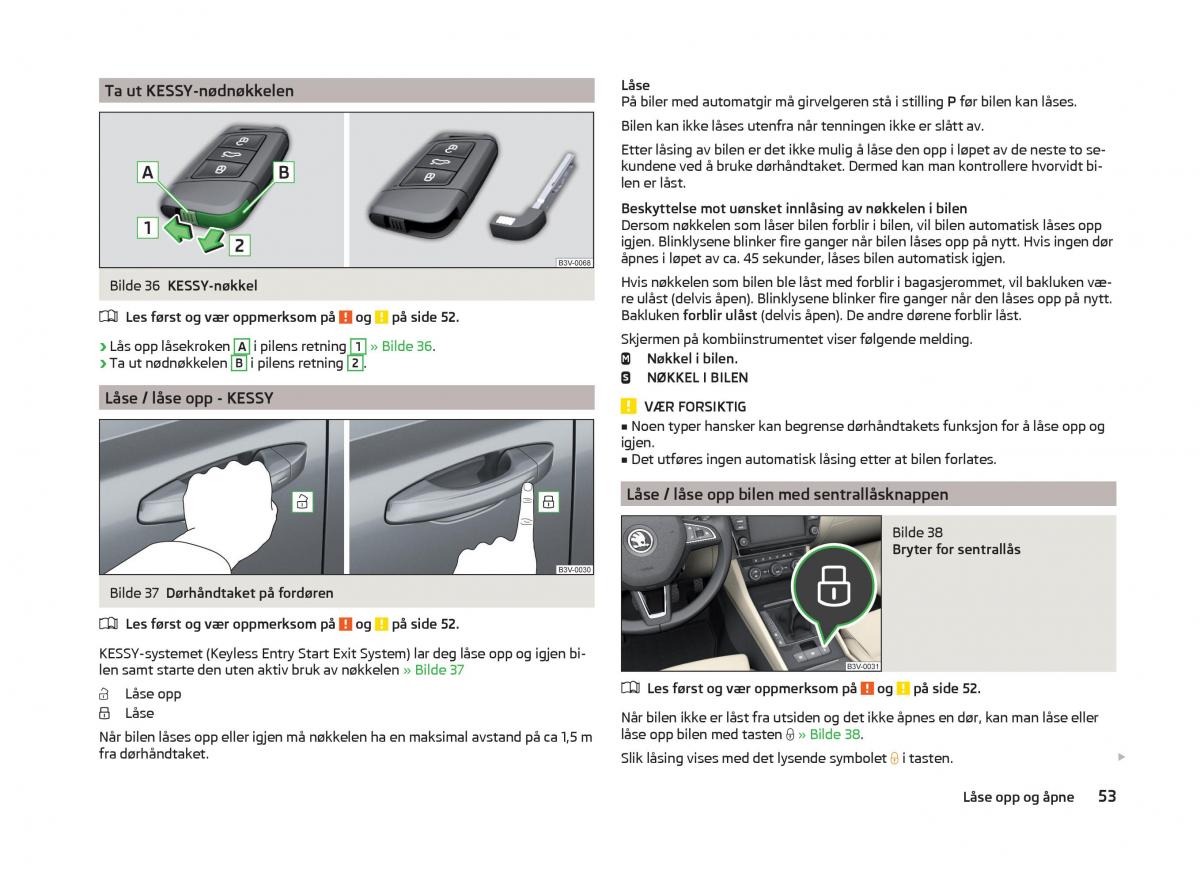 Skoda Superb III 3 bruksanvisningen / page 56