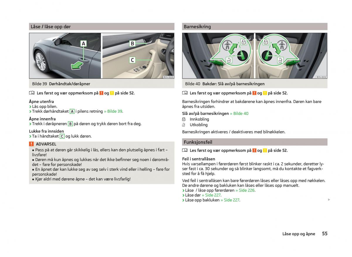 Skoda Superb III 3 bruksanvisningen / page 58