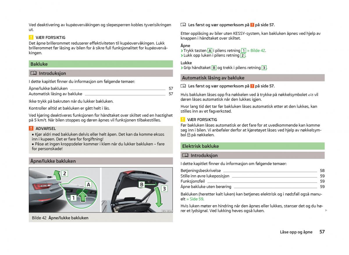 Skoda Superb III 3 bruksanvisningen / page 60