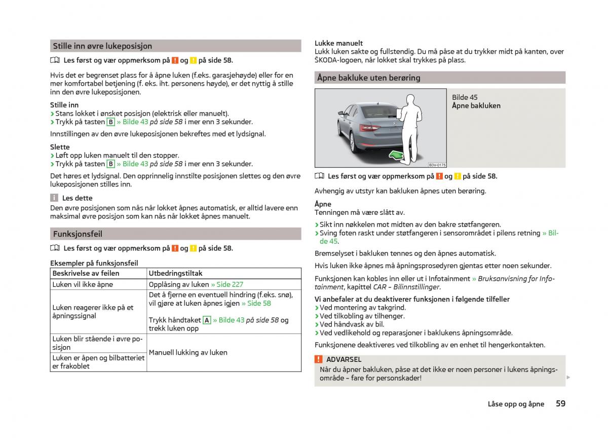 Skoda Superb III 3 bruksanvisningen / page 62