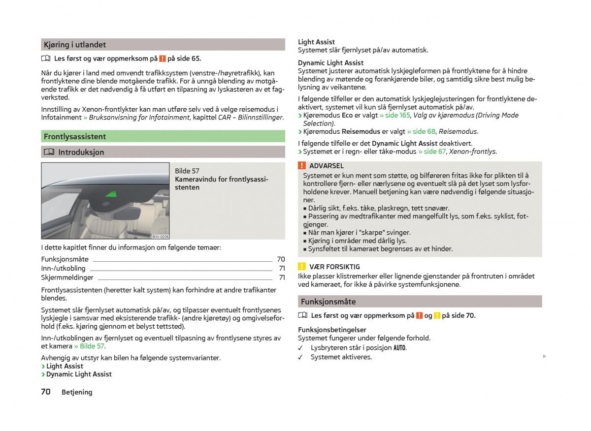 Skoda Superb III 3 bruksanvisningen / page 73