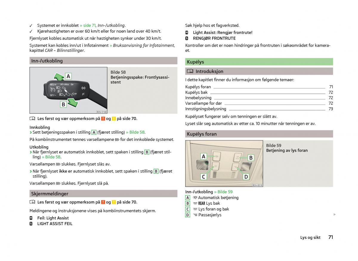 Skoda Superb III 3 bruksanvisningen / page 74