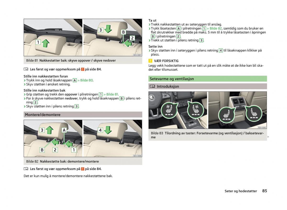 Skoda Superb III 3 bruksanvisningen / page 88