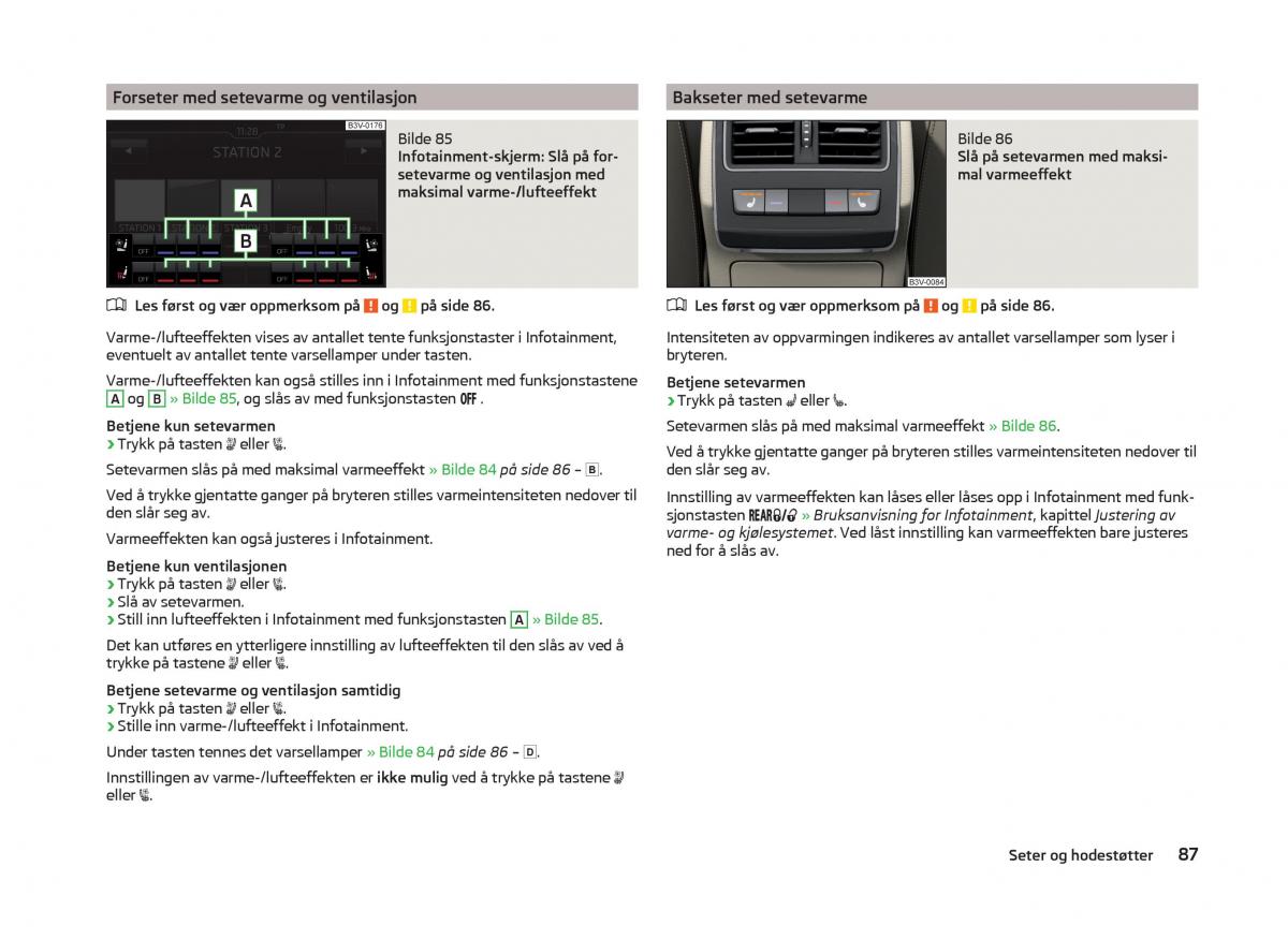 Skoda Superb III 3 bruksanvisningen / page 90