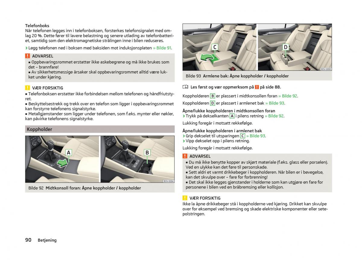 Skoda Superb III 3 bruksanvisningen / page 93